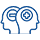 Icon showing two faces with opposing expressions representing bipolar disorder